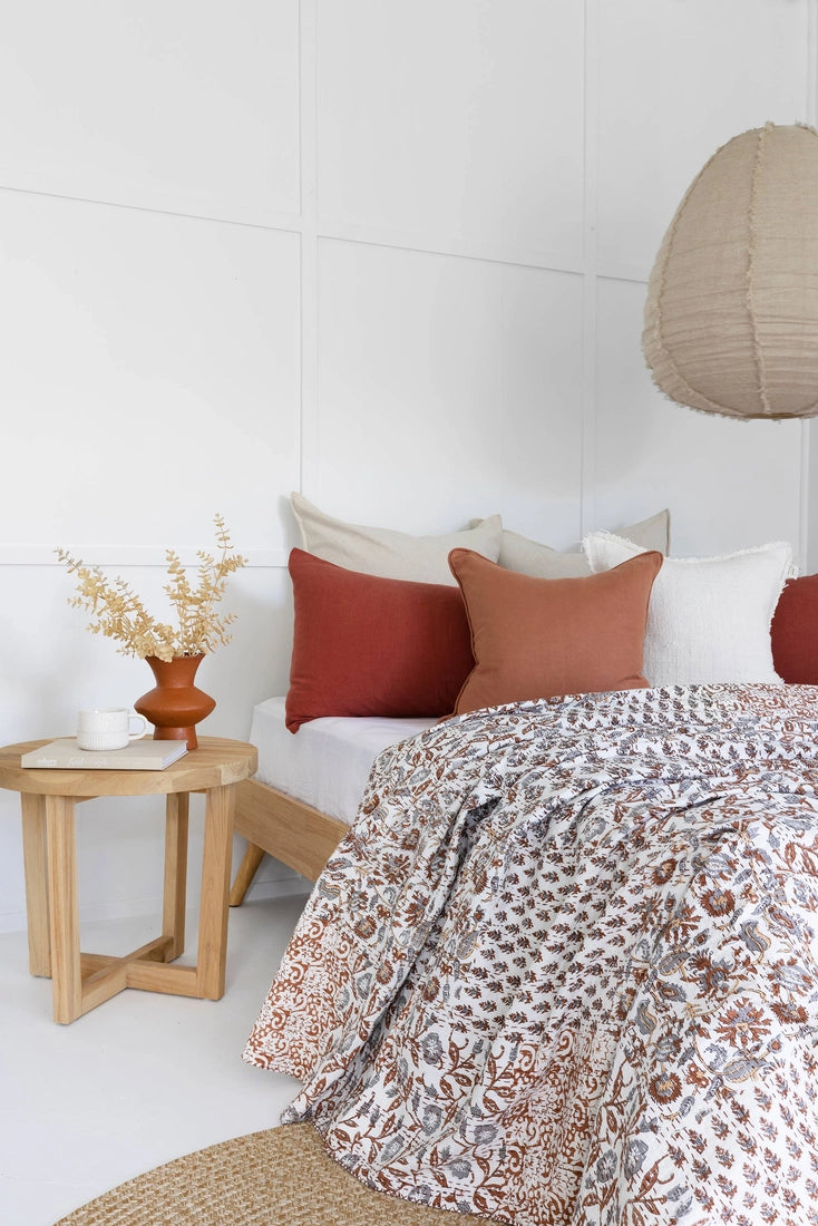 Indian Kantha Quilt Blanket Bedspread Coverlet - Amaira