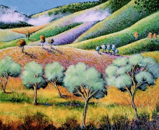 Anjee Du Terreau Original Acrylic - "Folded Hills" 50 x 60cm
