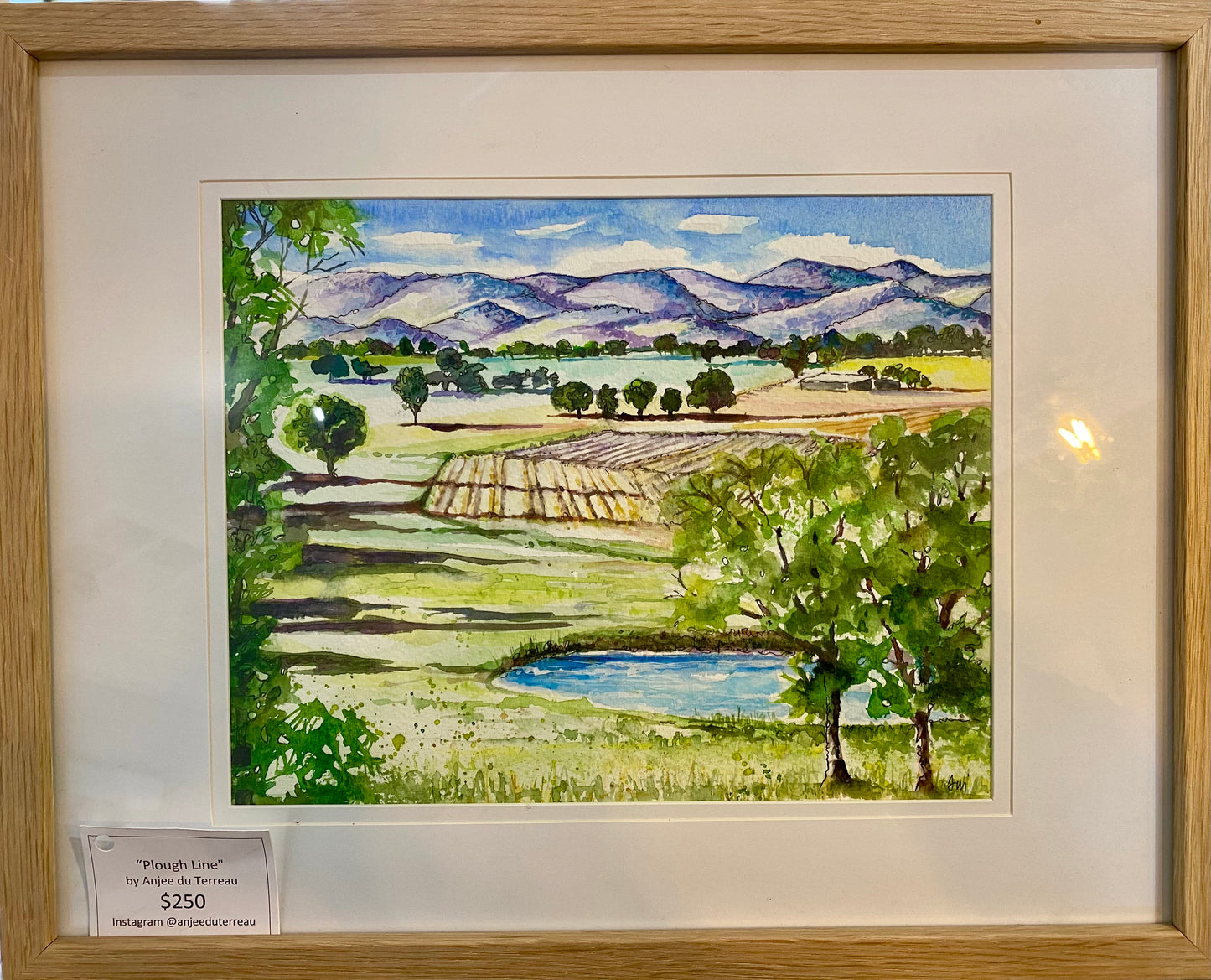 Anjee Du Terreau Hand painted Artwork - "Plough Line " 38x30