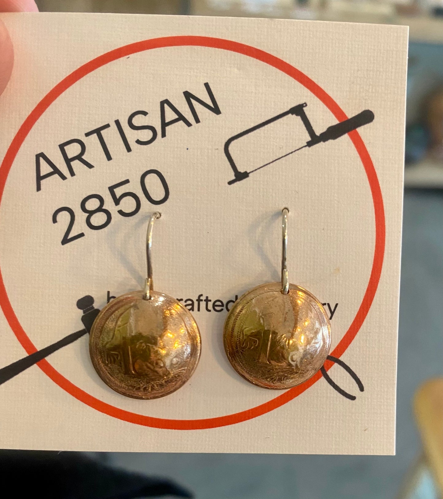 Artisan 2850 - 'Having your Two Cents Worth' Earrings