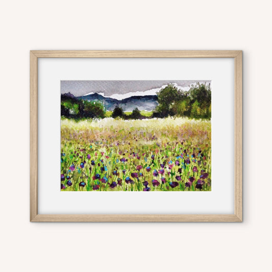 Anjee Du Terreau Original Watercolour - "Flower Field" 28x22cm