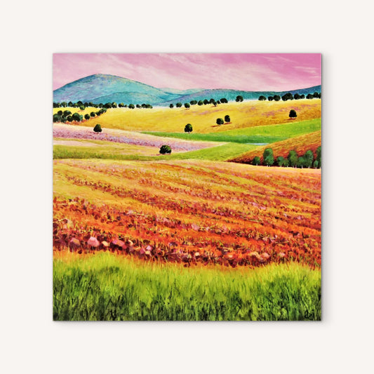 Anjee Du Terreau Original Acrylic - "Under Pink Skies" 61x61cm