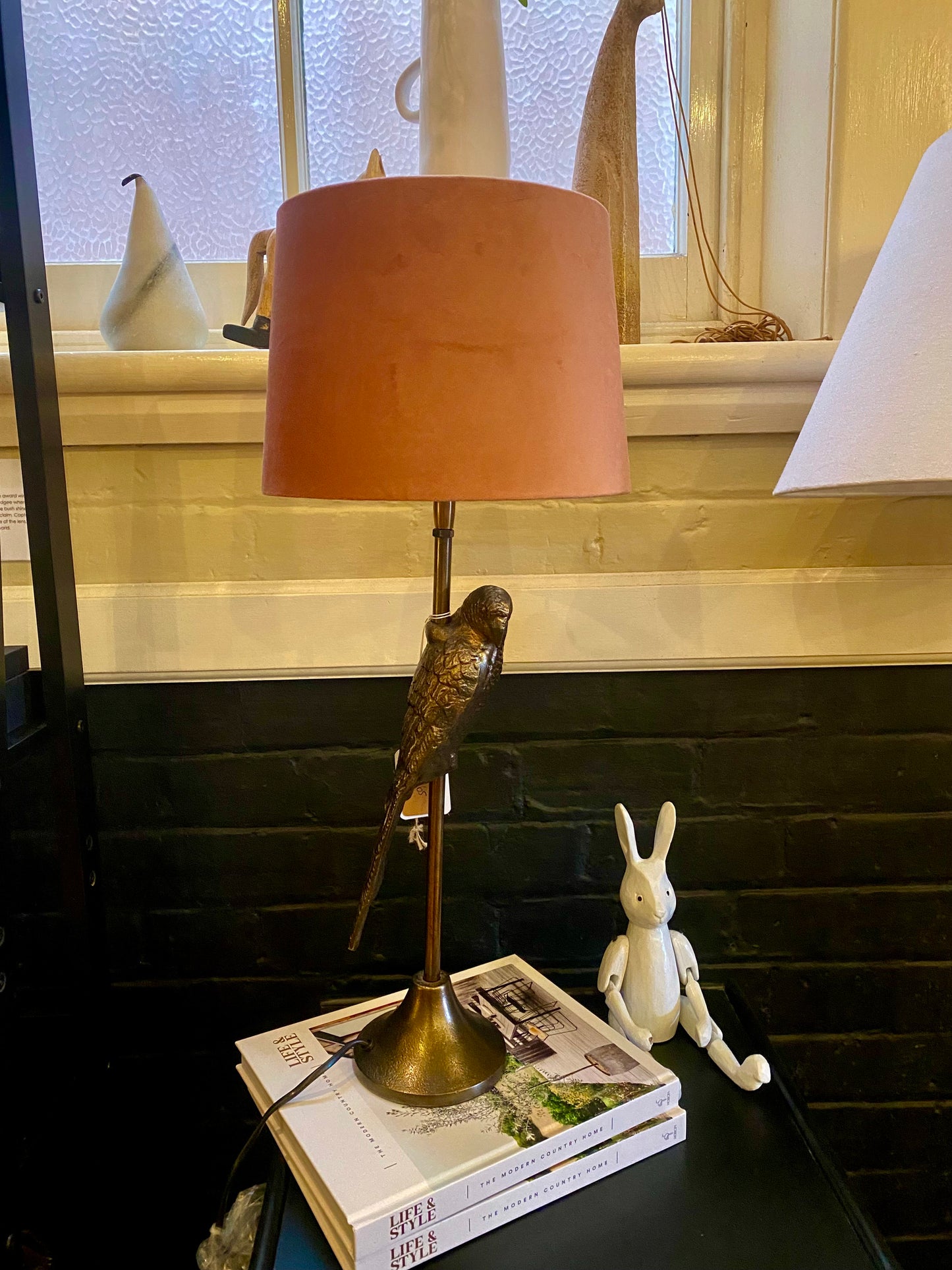 Antique Gold Parrot Lamp