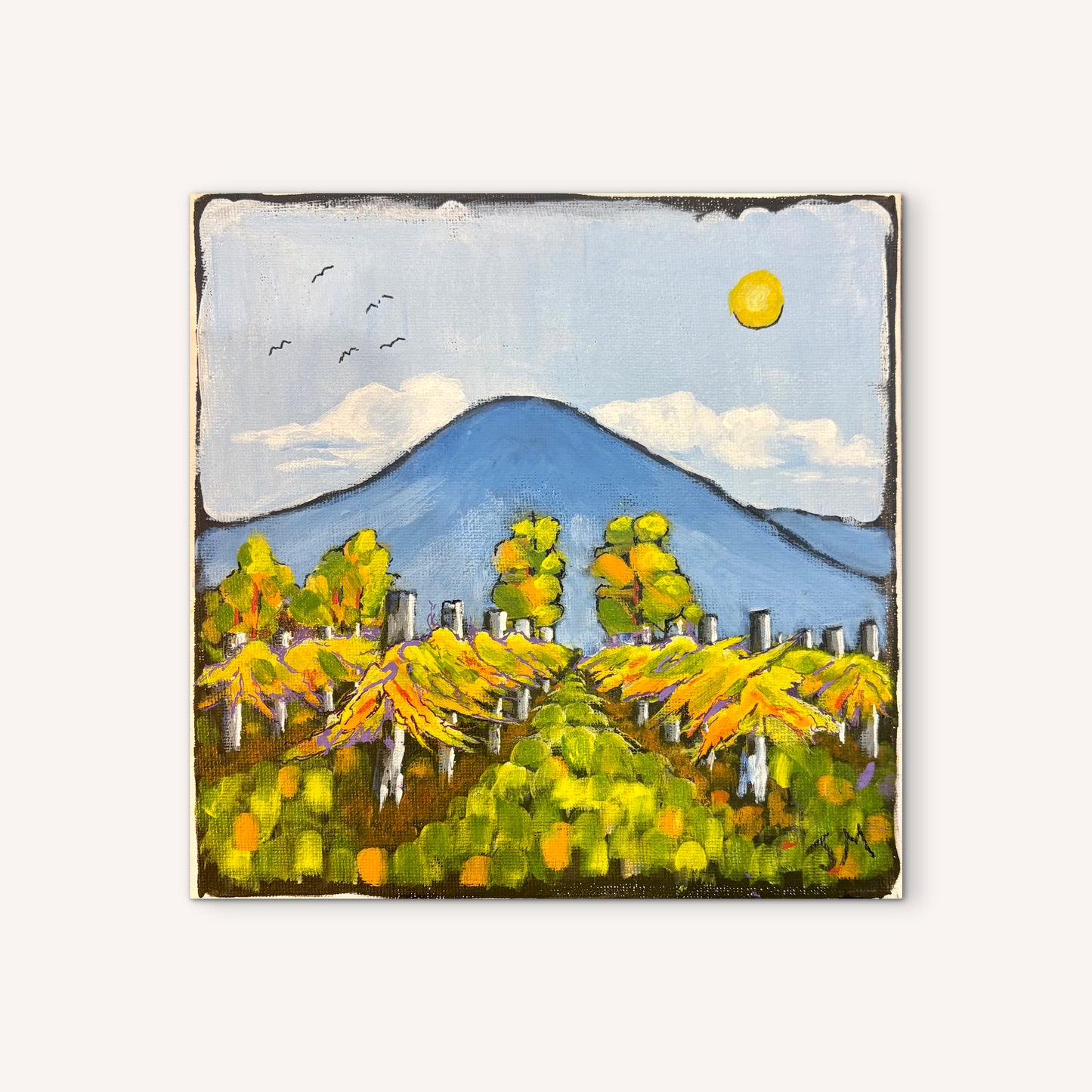 Jenny Maloney Original - Mt Frome through the Vineyards