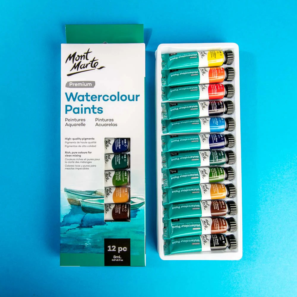 Watercolour Paints Premium 12pc x 8ml