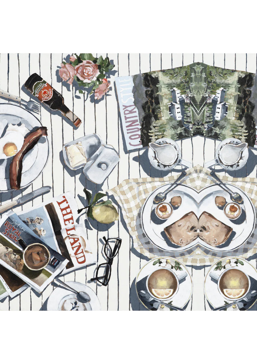 Whitney Spicer Large Silk Scarf - Farm Mornings
