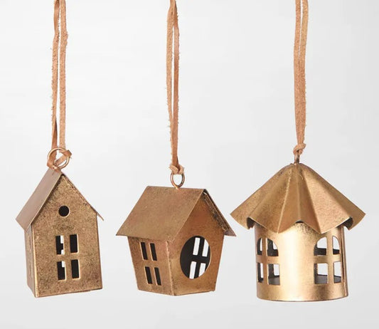 Brass Bird House Decorations - Assorted