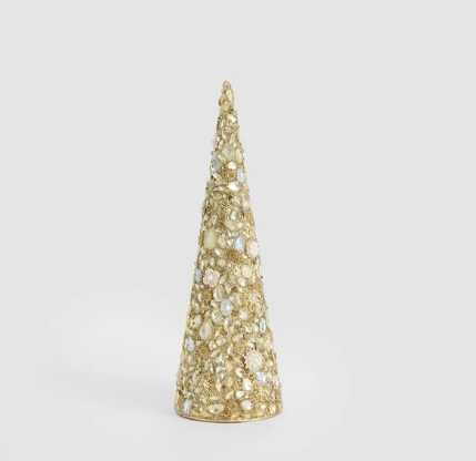 Oro Gem Cone Tree Gold Small