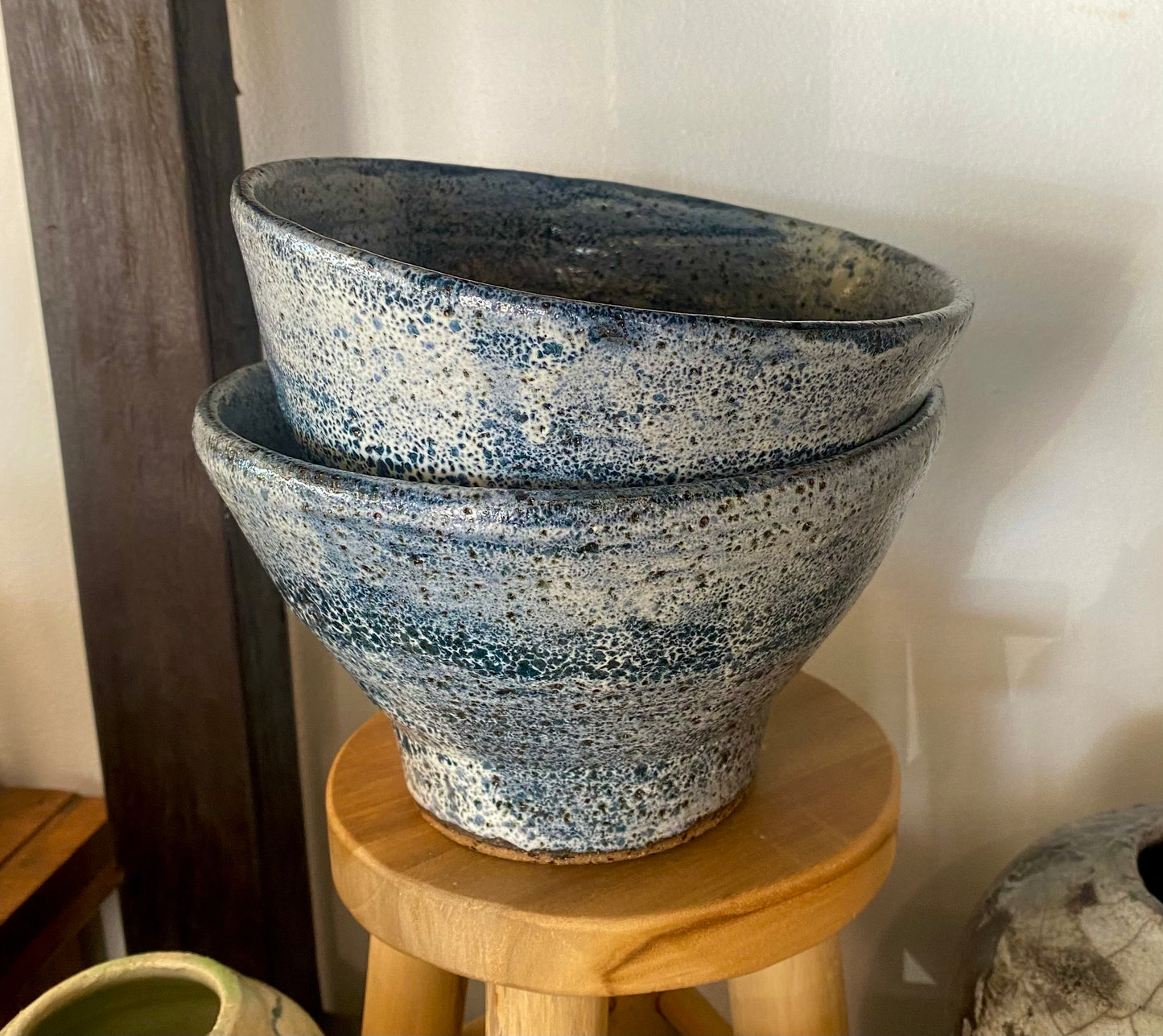 ClayCat Large Blue Bowls