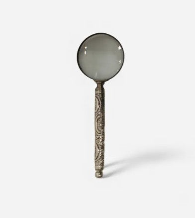 Embossed Antique Silver Magnifying Glass