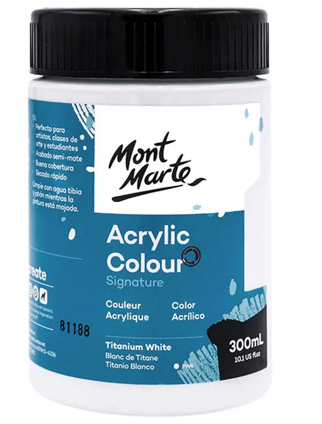 Acrylic Colour Paint Signature 300ml - Titanium White