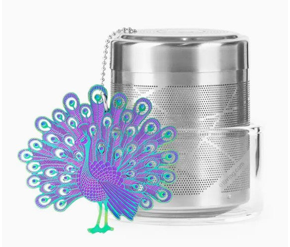 Tea Infuser Cylinder Peacock Rainbow