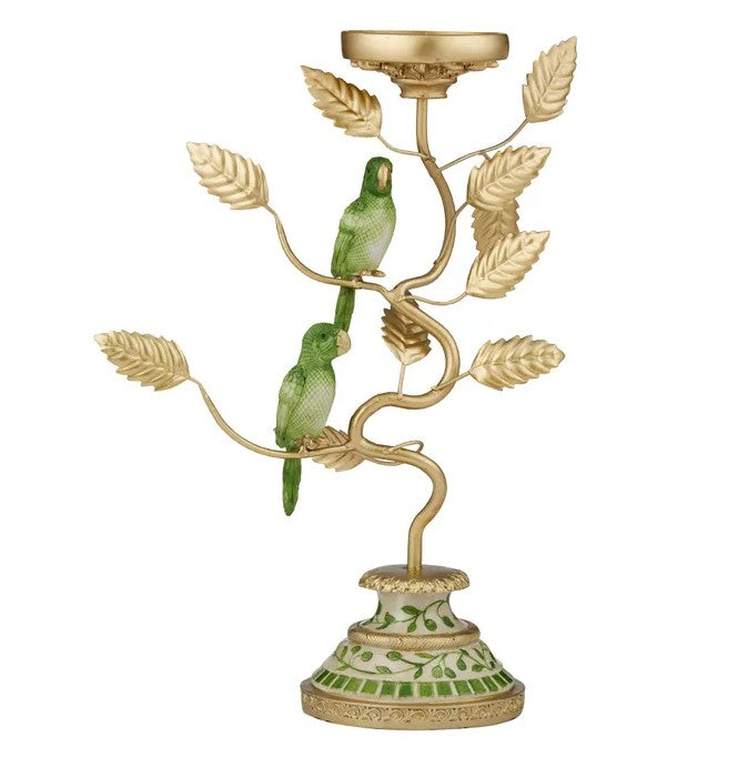 Polly Parrot Candle holder - green