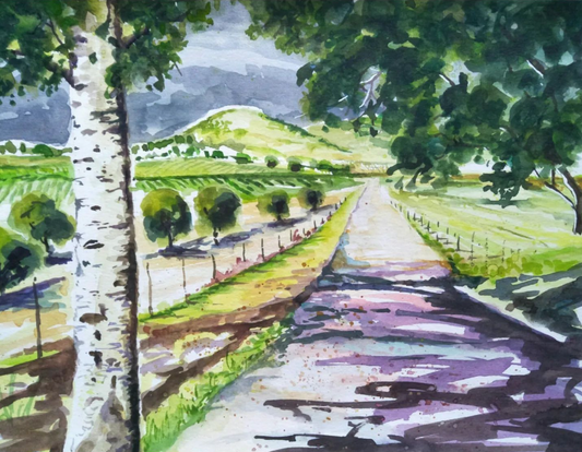 Anjee Du Terreau Hand painted Artwork - "Approaching Storm" 38x30