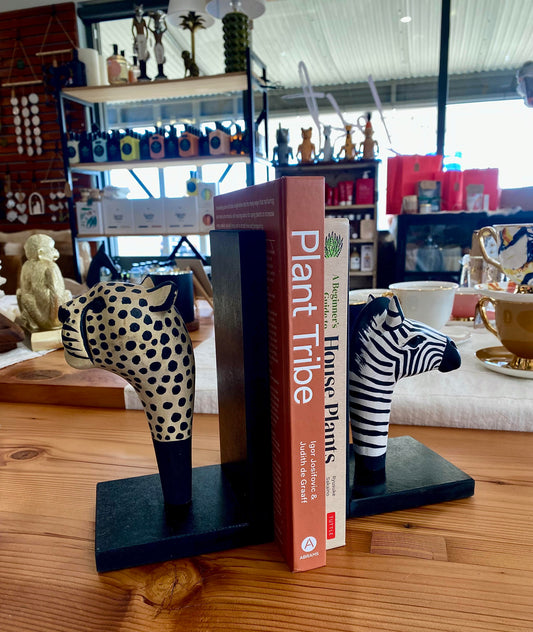 Bookends - Cheetah & Zebra - Set of 2