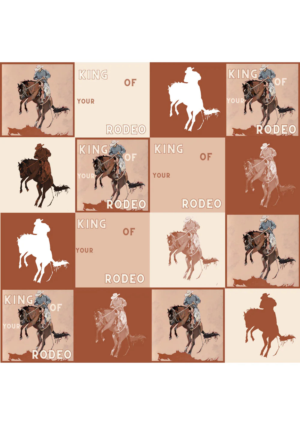 Whitney Spicer Large Silk Scarf - Cowboy on Repeat