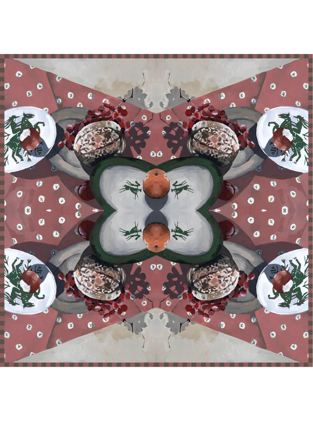 Whitney Spicer Large Silk Scarf - Green Horse