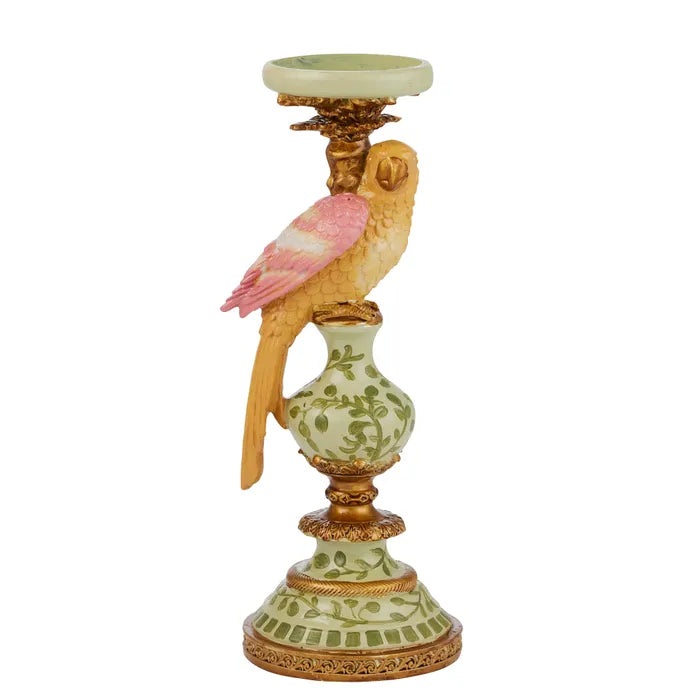 Polly Parrot Resin Candle Holder