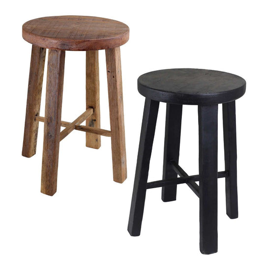 Stool Natural Timber black