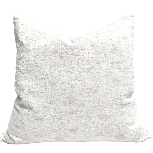 Moss Linen Cotton Cushion 55cm Square Feather Filled - Beige