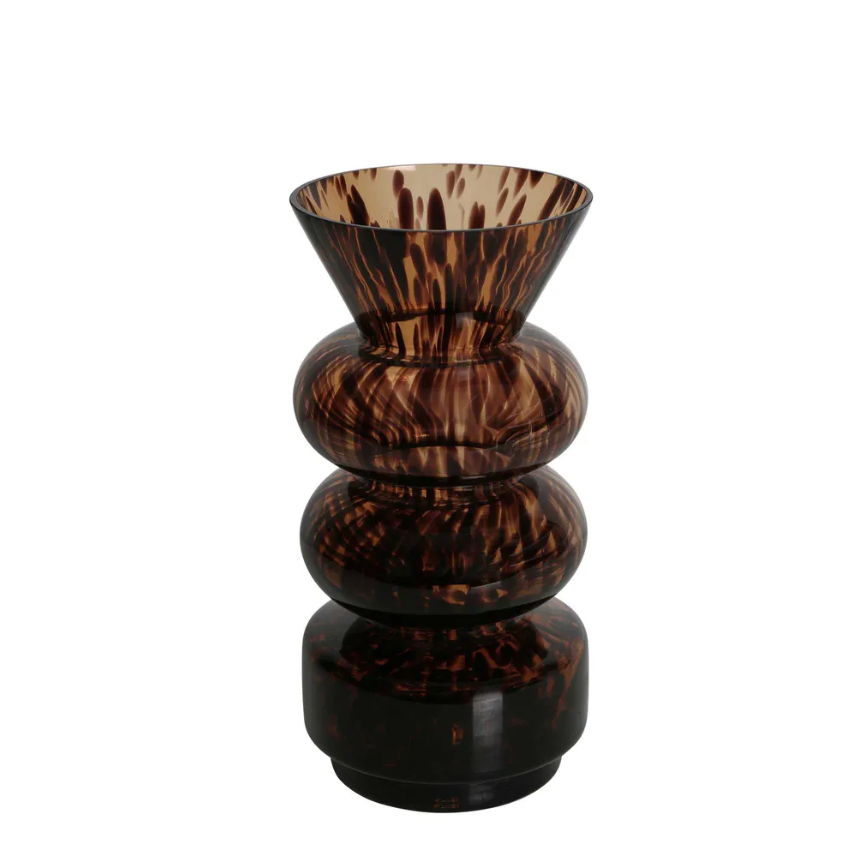 Jasper Glass Vase Large Tortoiseshell