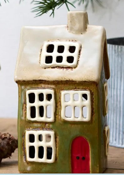 Alsace Tea Light House Christmas Green