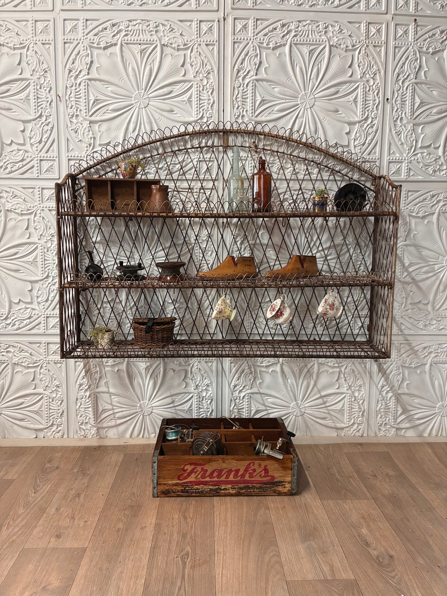 Vintage Wirework Wall Shelf