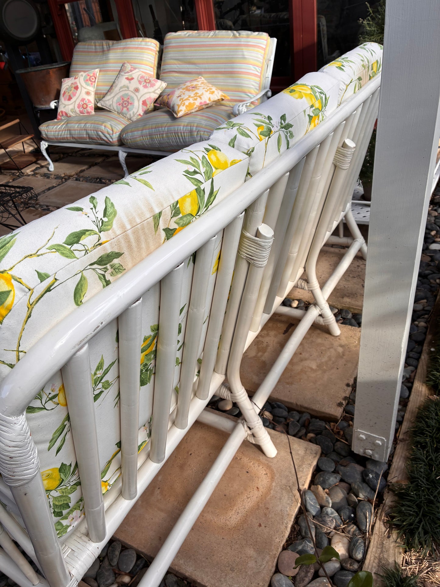 Vintage White Cane Lounge