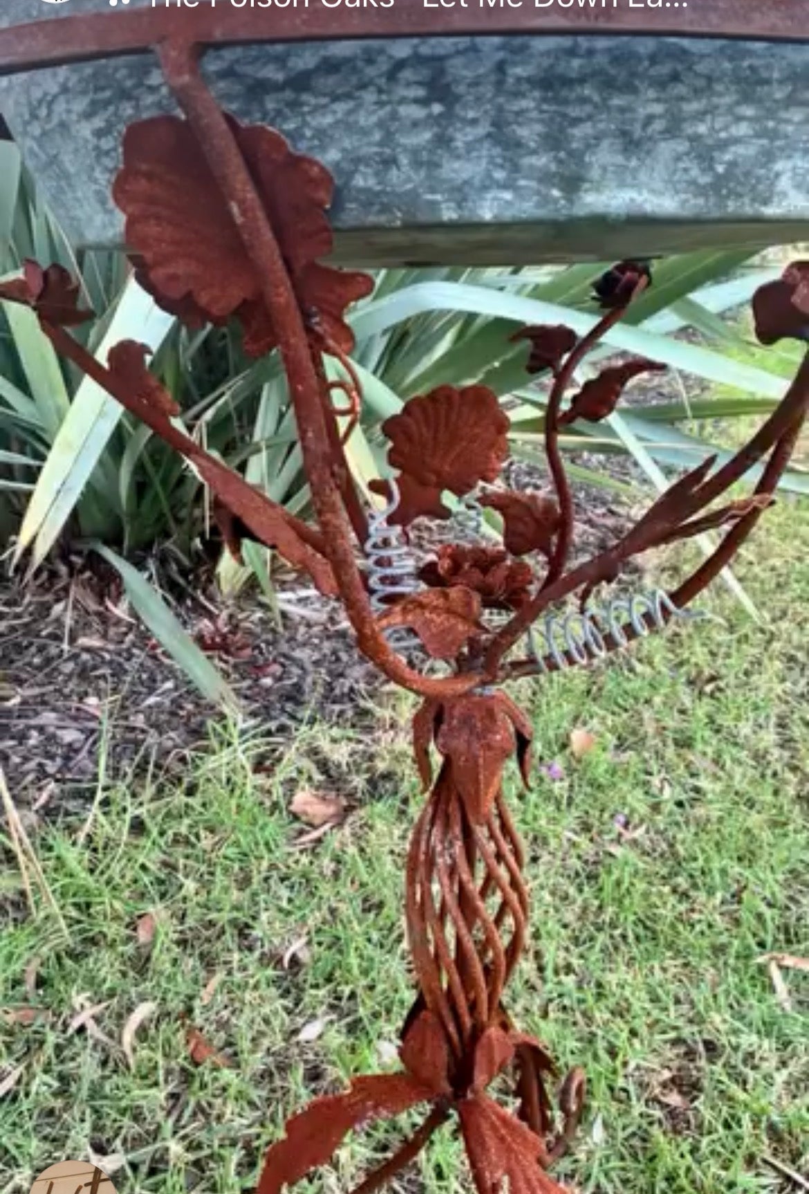 Iron and Copper Bird Bath/Planter
