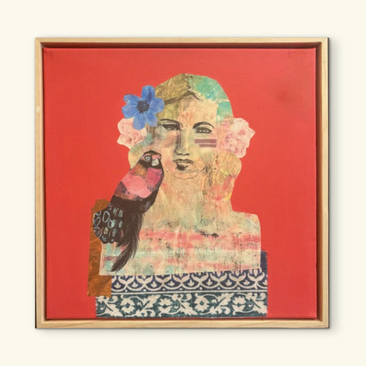Holly Eva Original Artwork " Warrior Woman with Bird"