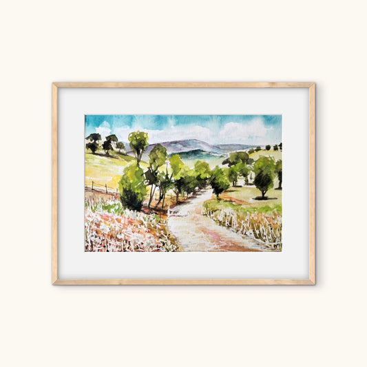 Anjee Du Terreau Hand painted Artwork -  "Upper Piambong" 28x23
