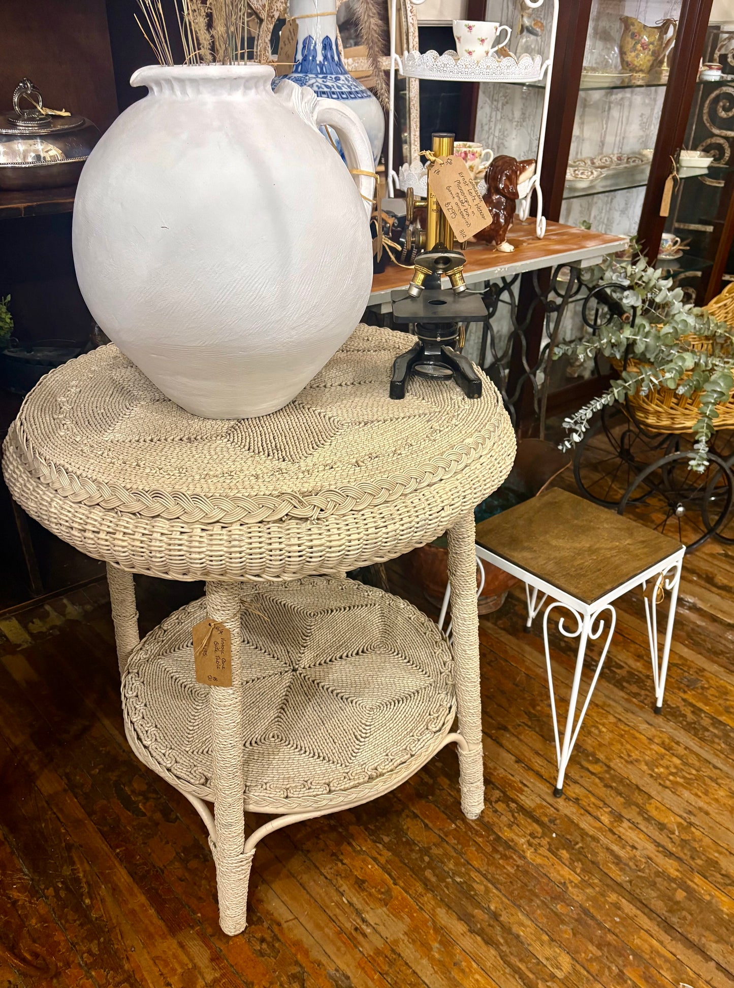 Vintage Bird - Vintage Cane Side Table