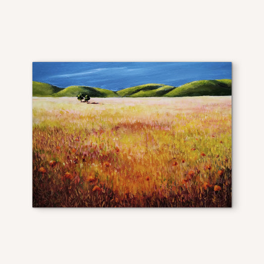 Anjee Du Terreau Original Acrylic -  "Poppy Field" 30 x 40cm