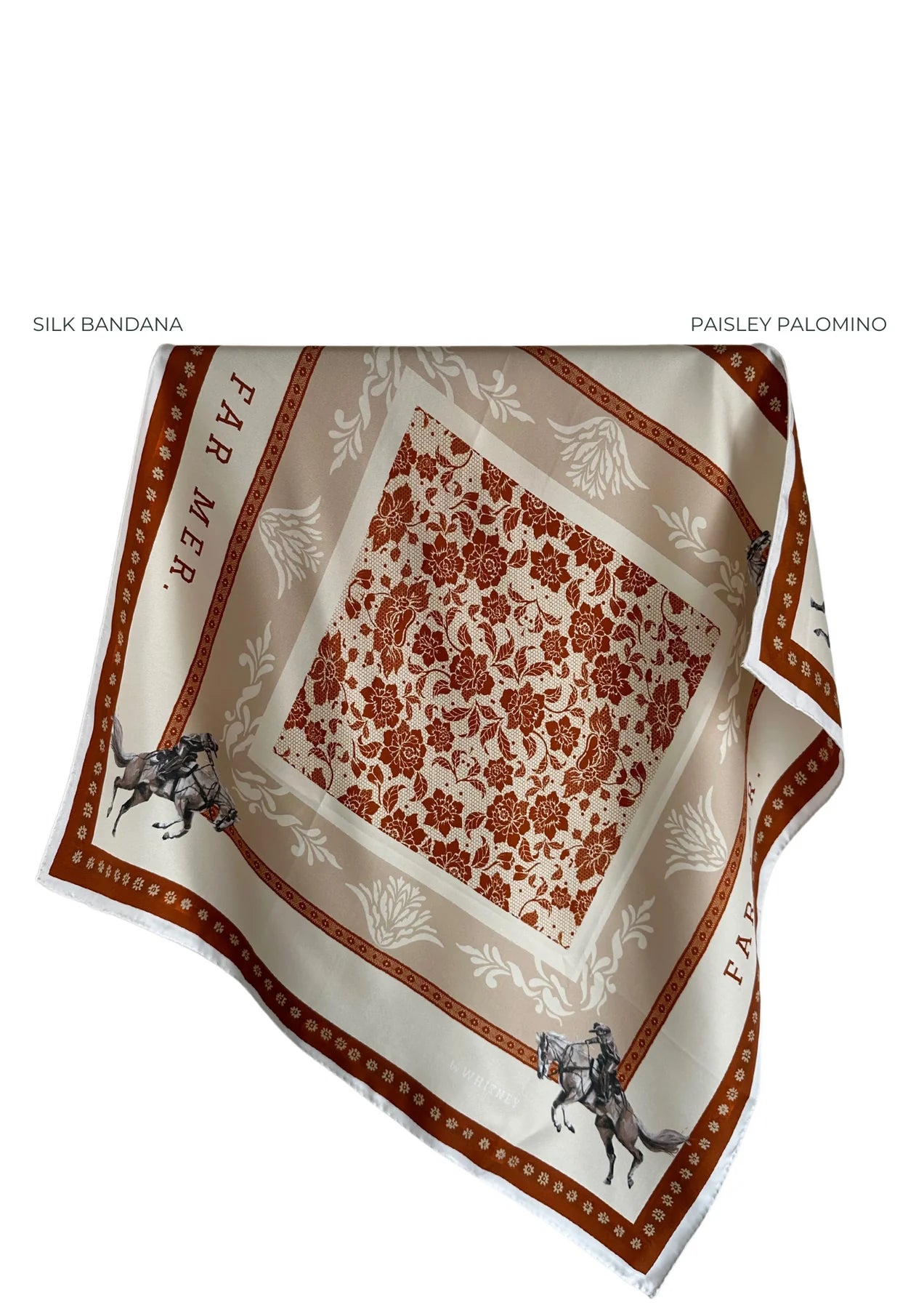 Whitney Spicer  Silk Scarf - Paisley Palomino