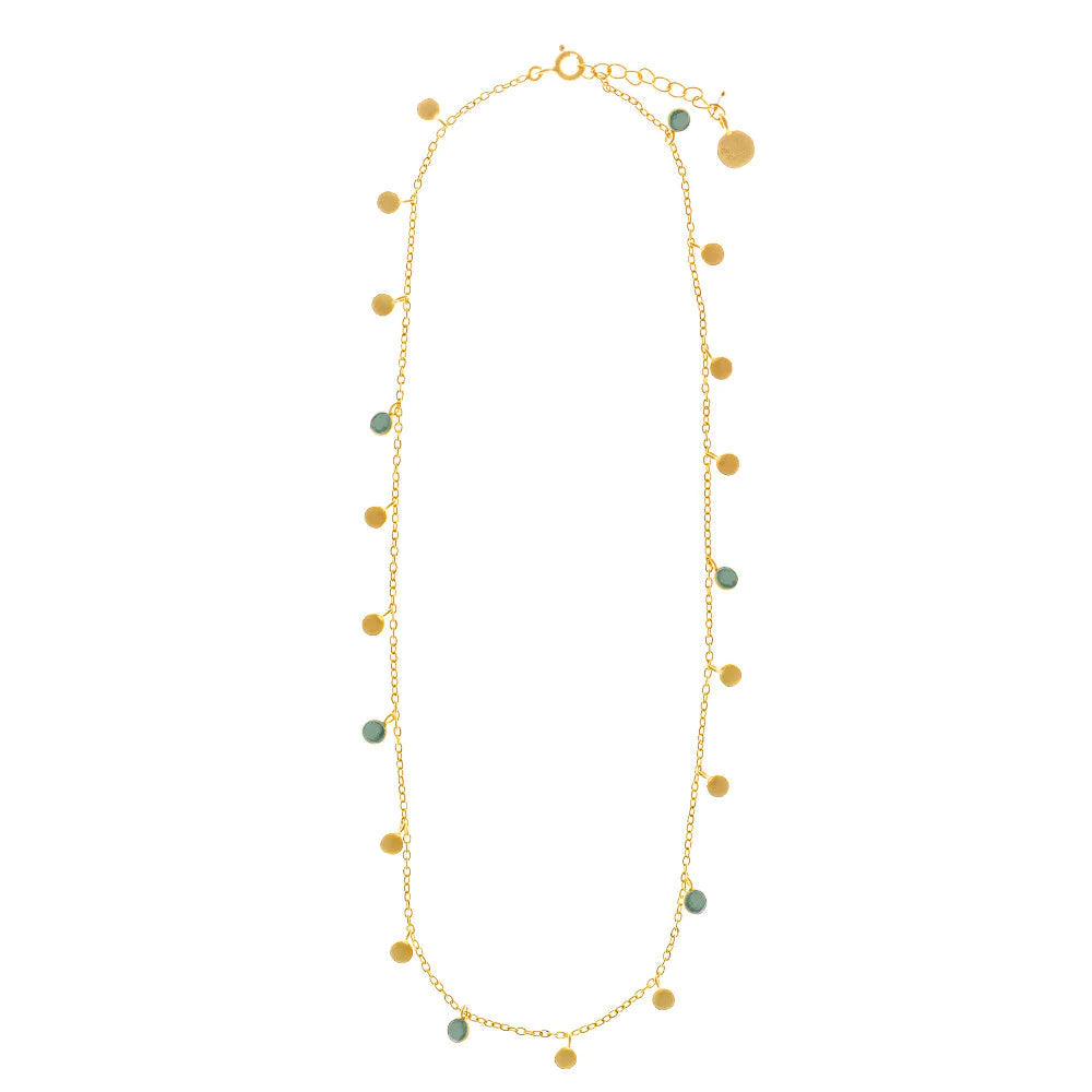 Green Aventurine disc necklace