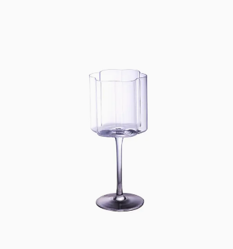 Flower" Clear Crystal Wine Glass