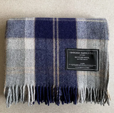 Bannockbane Silver - Recycled Wool Blend Scottish Tartan Blanket