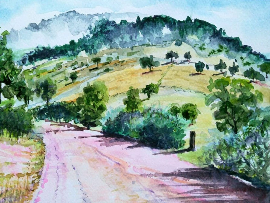 Anjee Du Terreau Original Watercolour - "Riverlea Road" 38x30cm