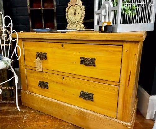 Vintage Bird - Kauri Pine 2 Drawer Cupboard