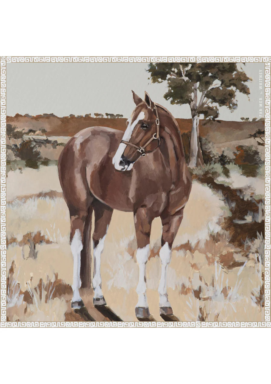Whitney Spicer Large Silk Scarf -  The Horse