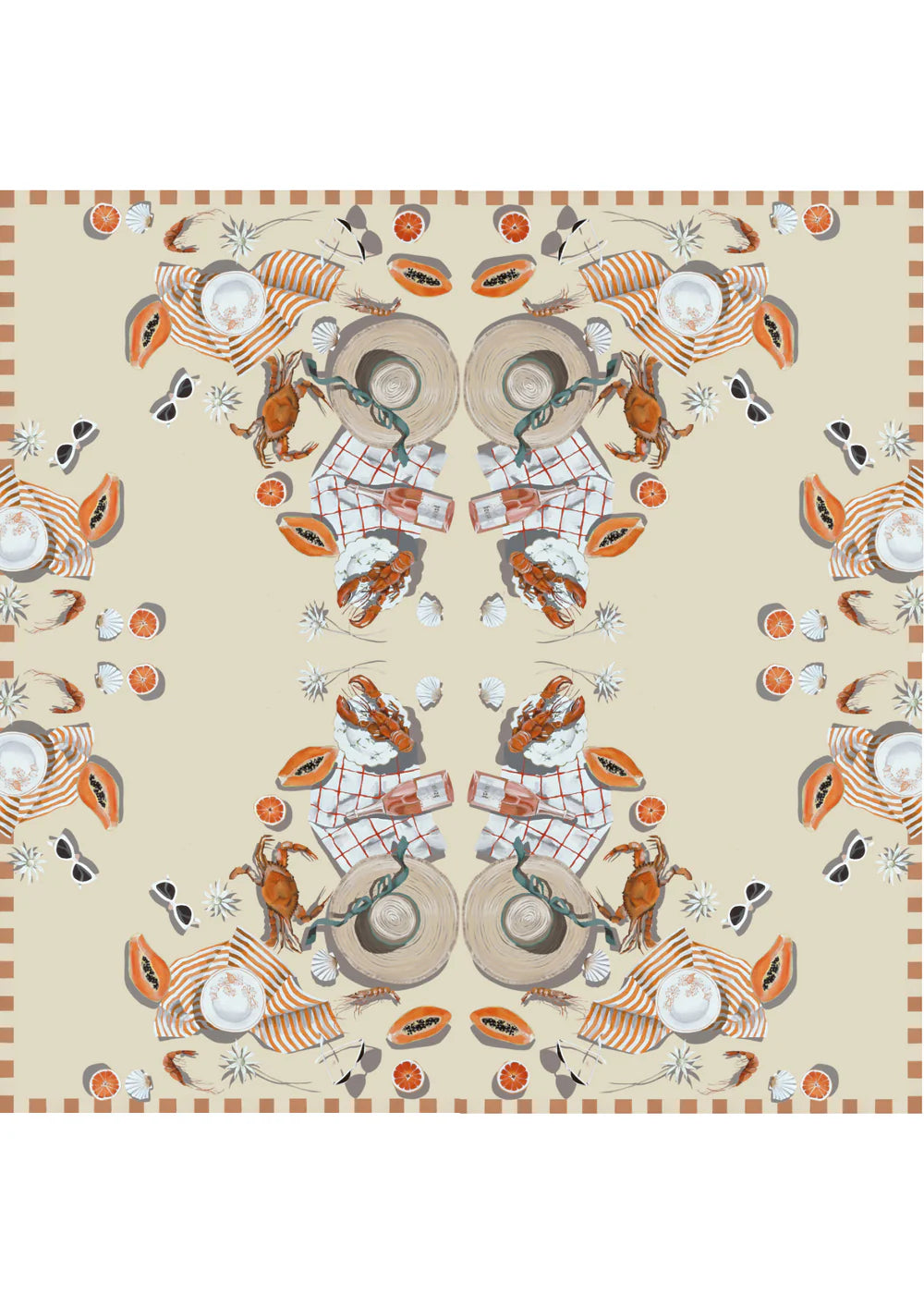 Whitney Spicer Large Silk Scarf - Papaya
