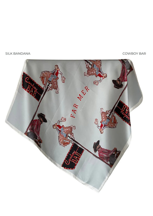 Whitney Spicer Silk Bandana - Cowboy Bar