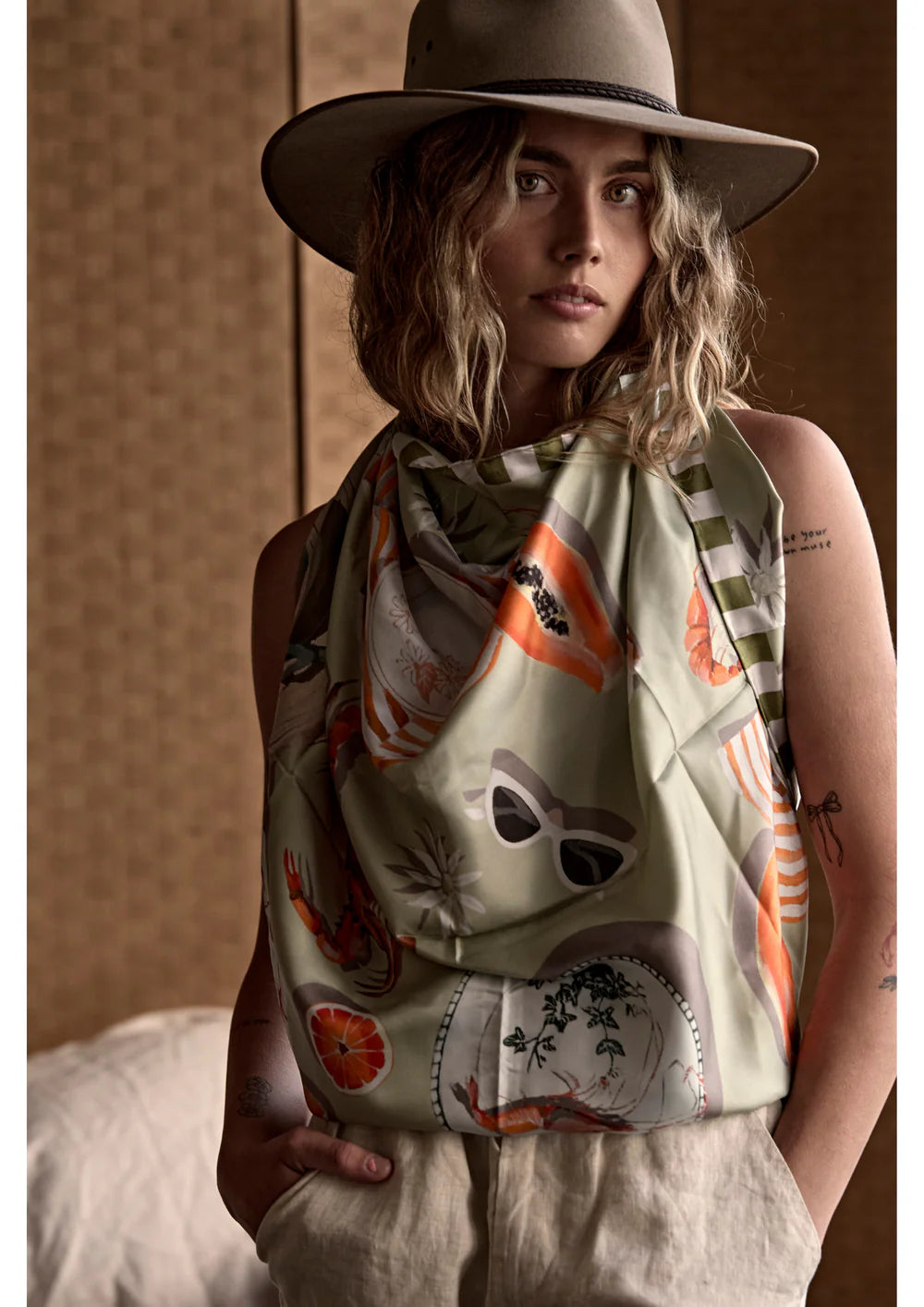 Whitney Spicer Large Silk Scarf -  Scent of Summer
