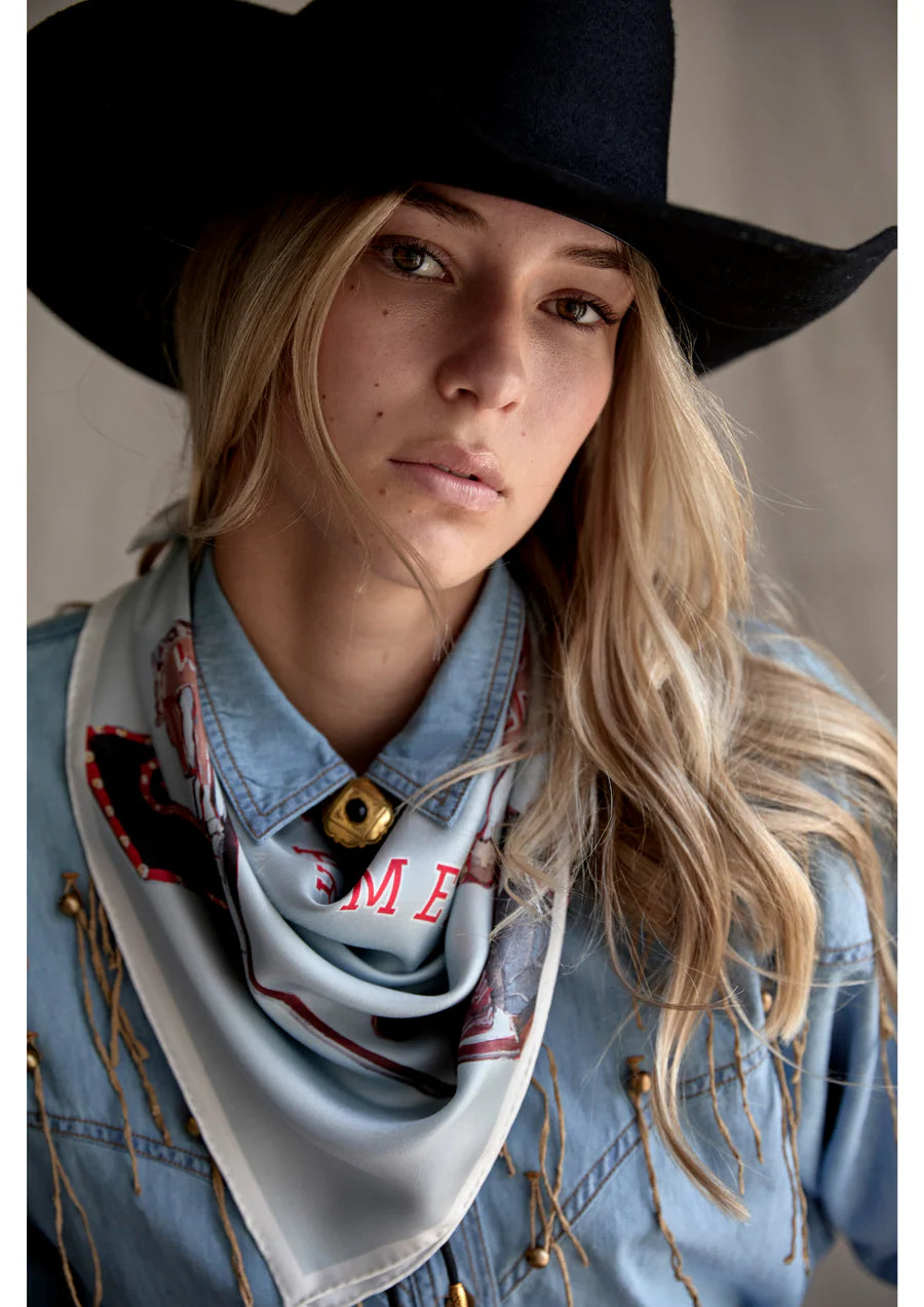 Whitney Spicer Silk Bandana - Cowboy Bar