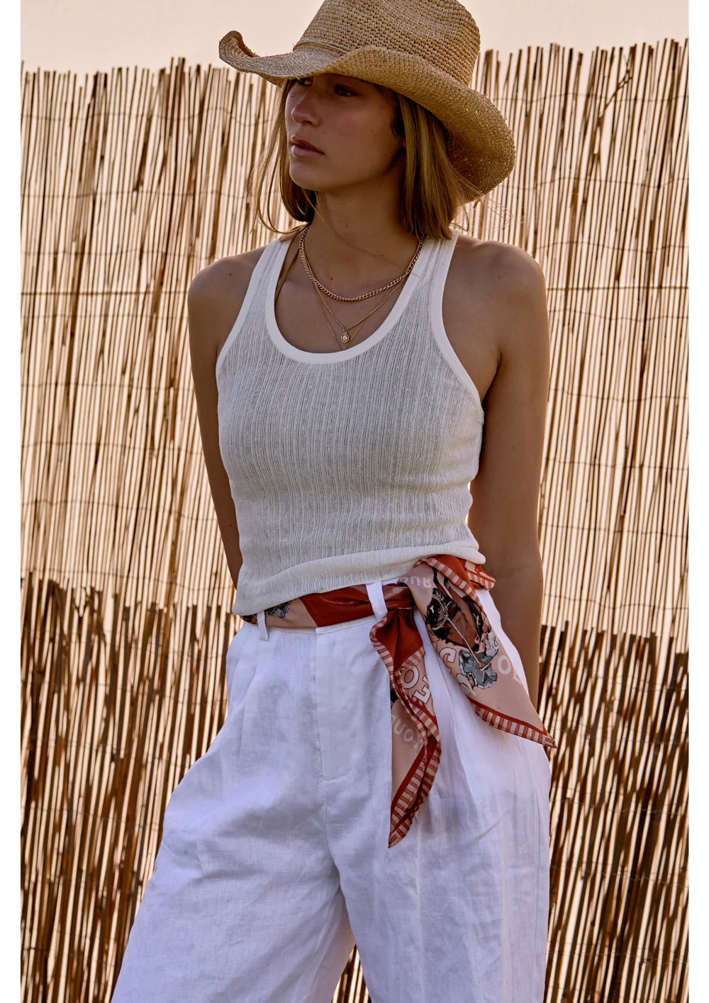 Whitney Spicer Large Silk Scarf - Cowboy on Repeat