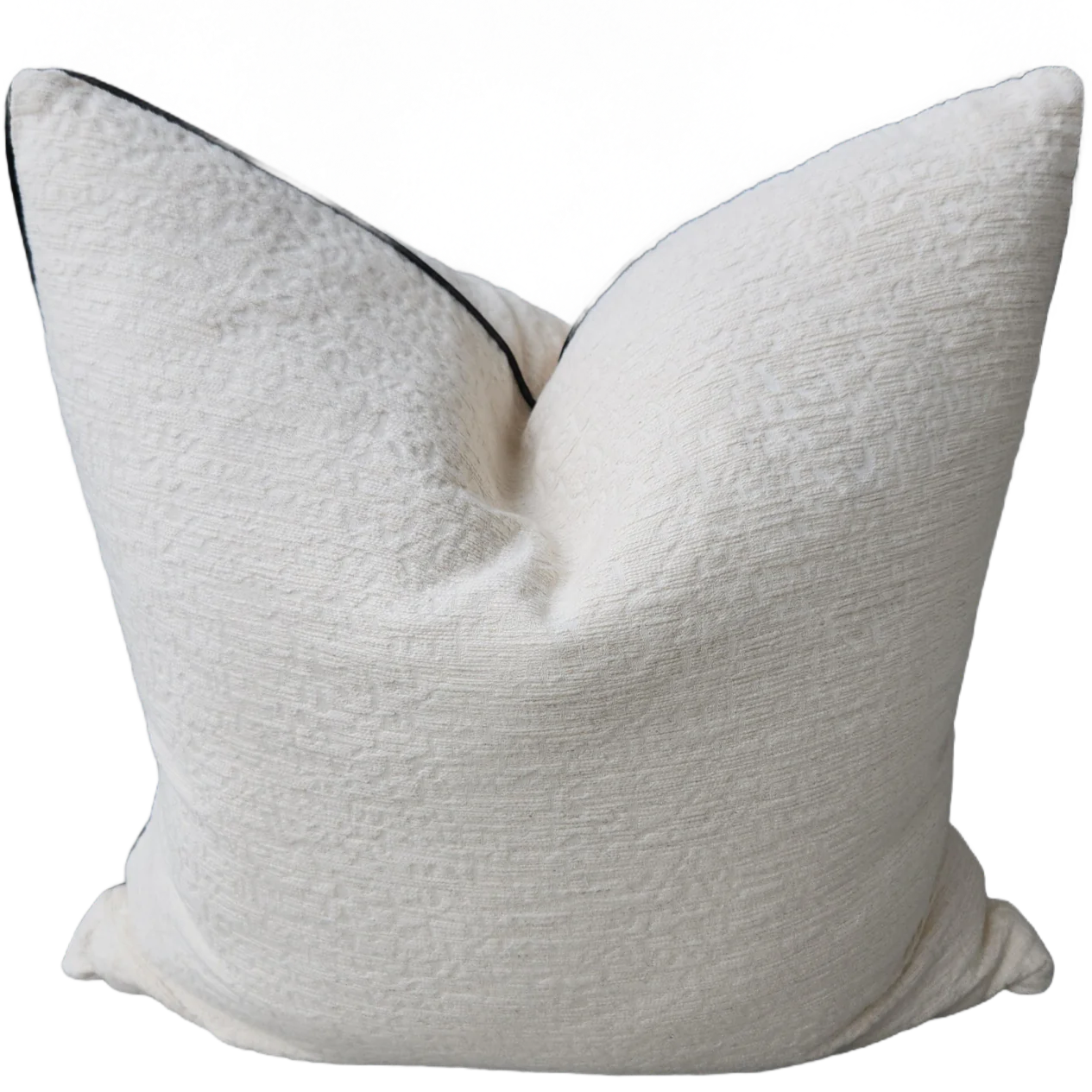 Millard Jacquard Linen Cushion 55cm Square - Gassin White