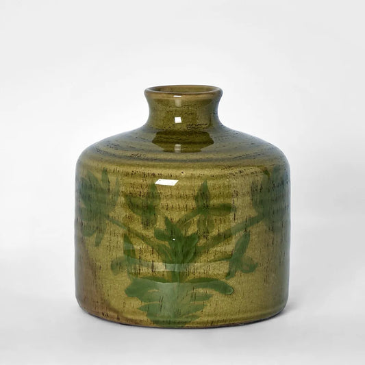 Mae Terracotta Green Small Vase