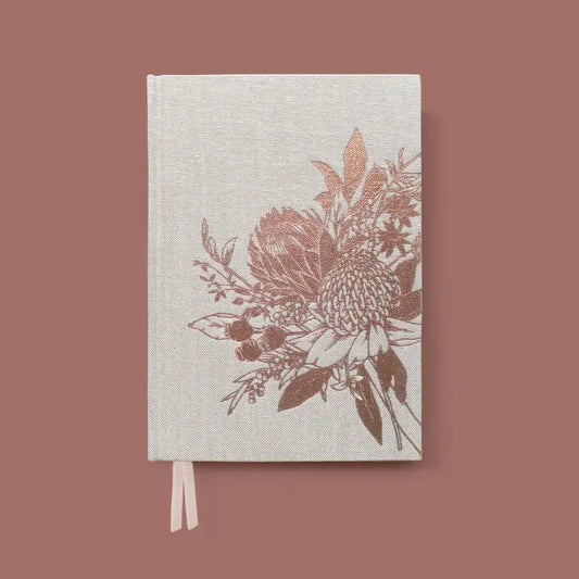 Waratah Linen Lined Journal