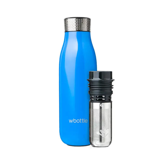 Stainless Steel Water Bottle with Tea Infuser - Azure Blue