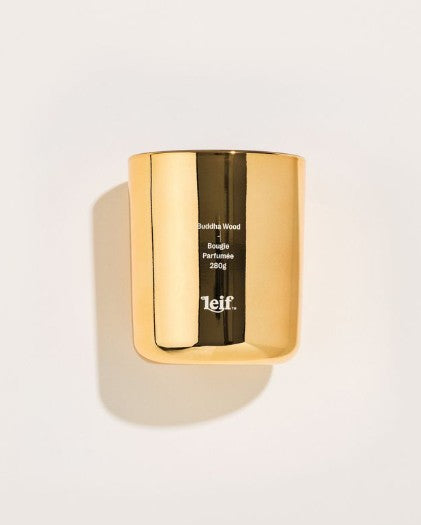 Leif Limited Edition Holiday Buddha Wood Gold Candle 280g
